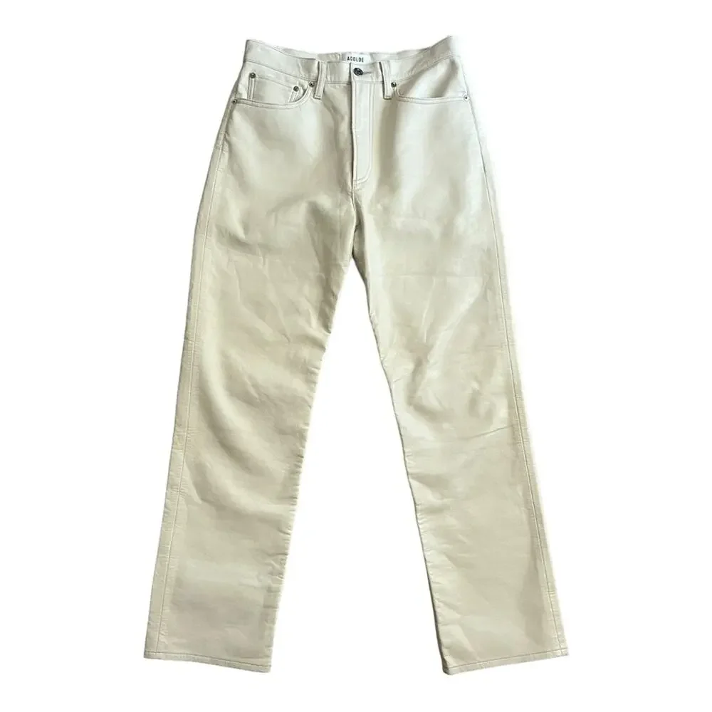Agolde Net Sustain 90's Pinch Waist Recycled Leather Pants Size 28